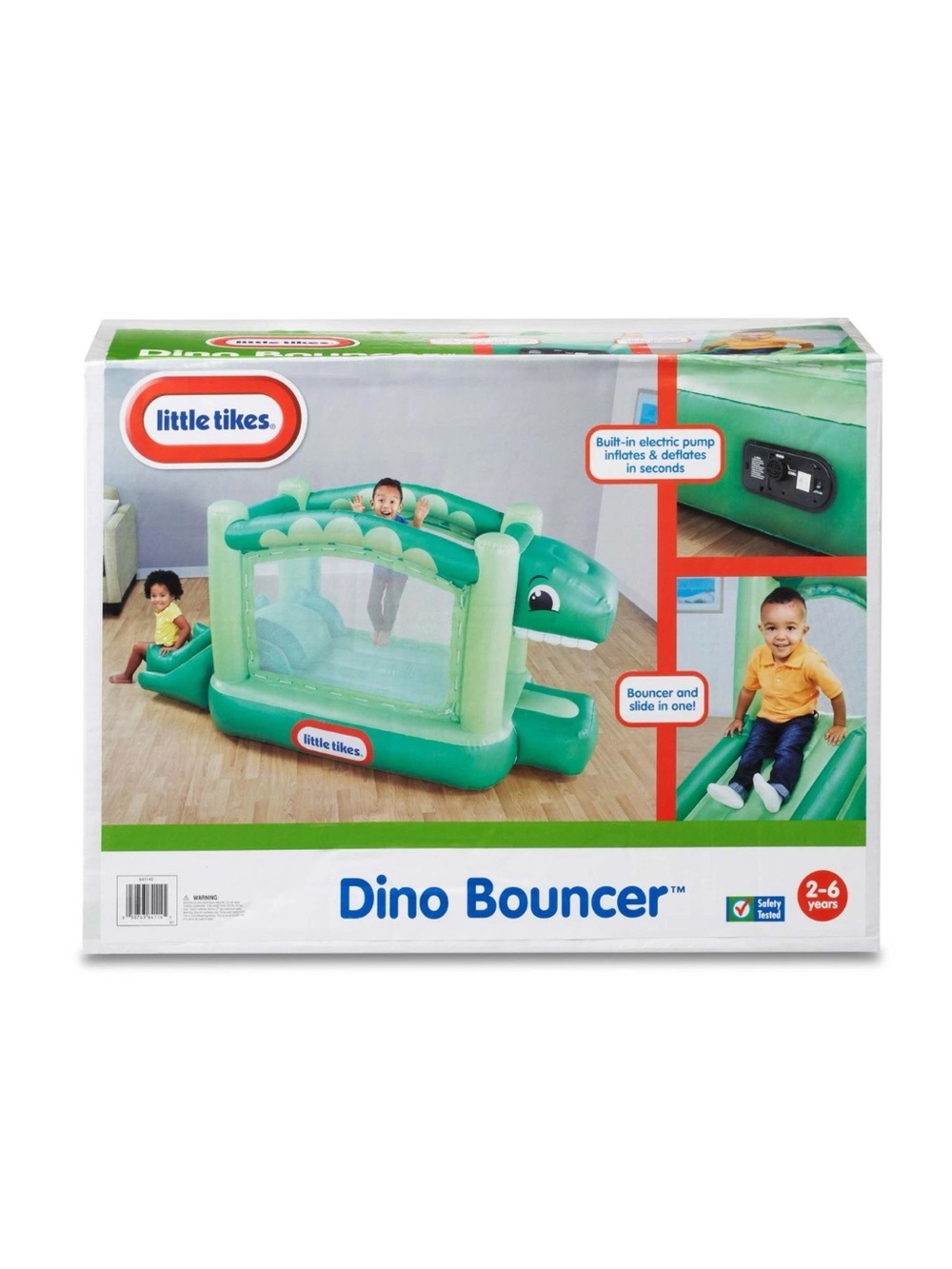 New Sealed Little Times Dino Bouncer Inflatable Kids Play Center - Green